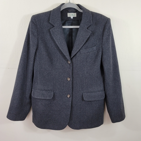 L L Bean Wool Cashmere Womens Blazer Jacket Sz 12 - Picture 15 of 15